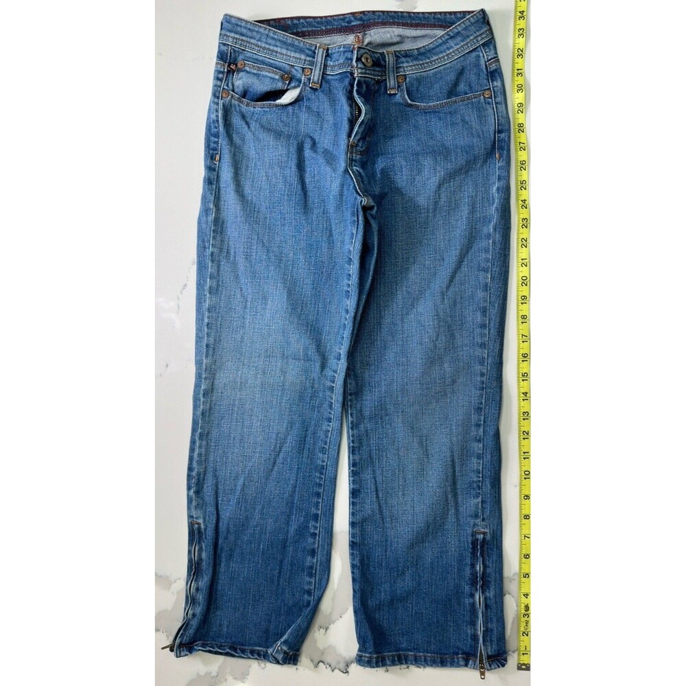 Polo Ralph Lauren Womens 6 Ankle Zip Capri Jeans Blue Stretch Kelly - Picture 4 of 4
